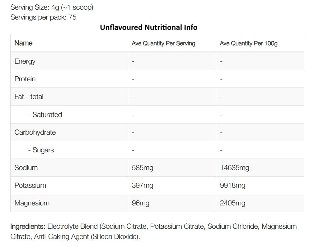 No Sugar Electrolyte Blend by NZ Protein - 75 serves of High Strength Hydration!