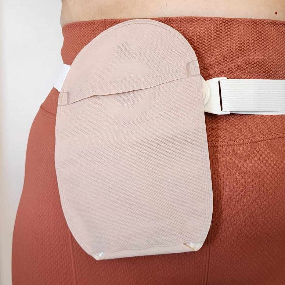 stoma base plate support belt with bag