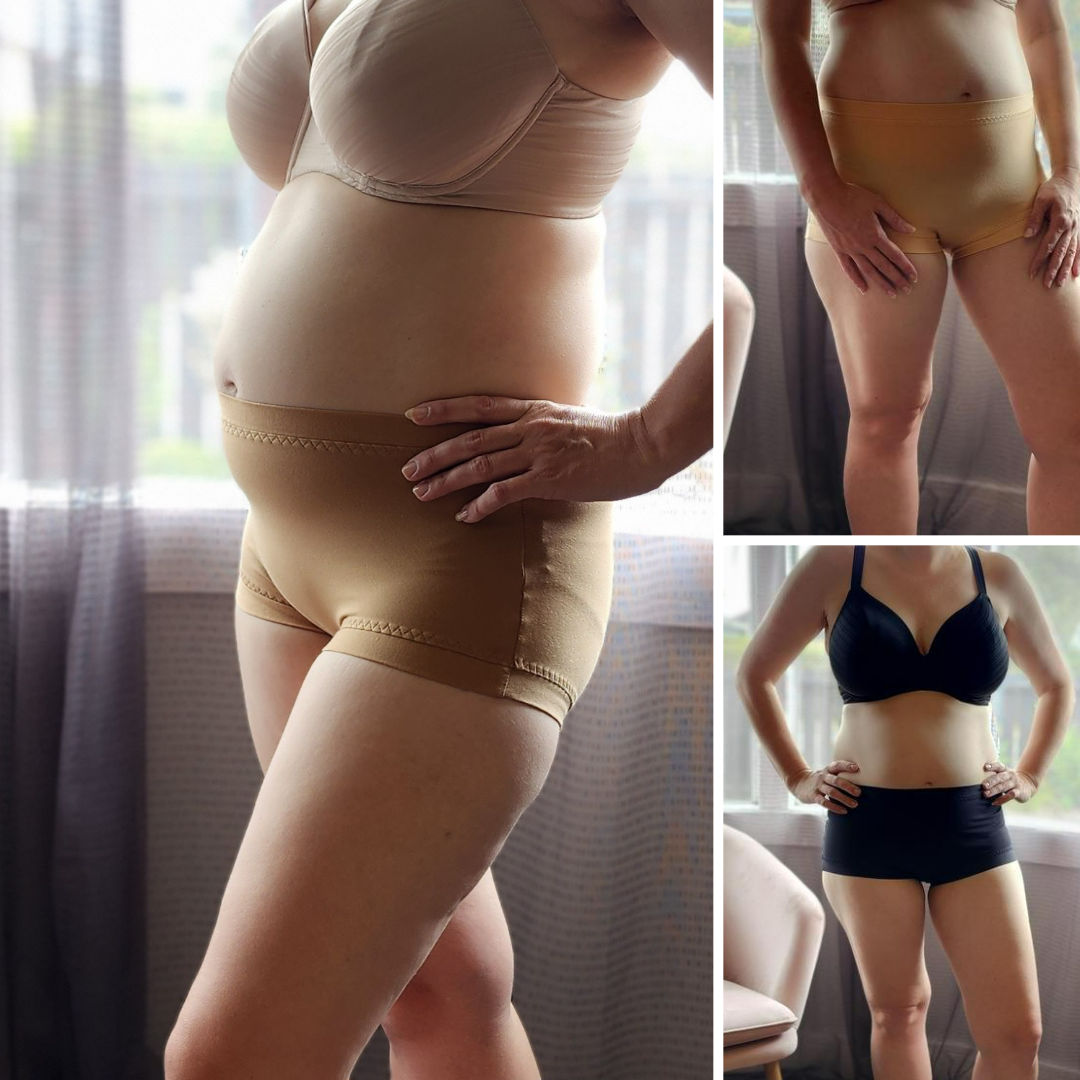 Photo of pregnant woman wearing womens full brief maternity underwear